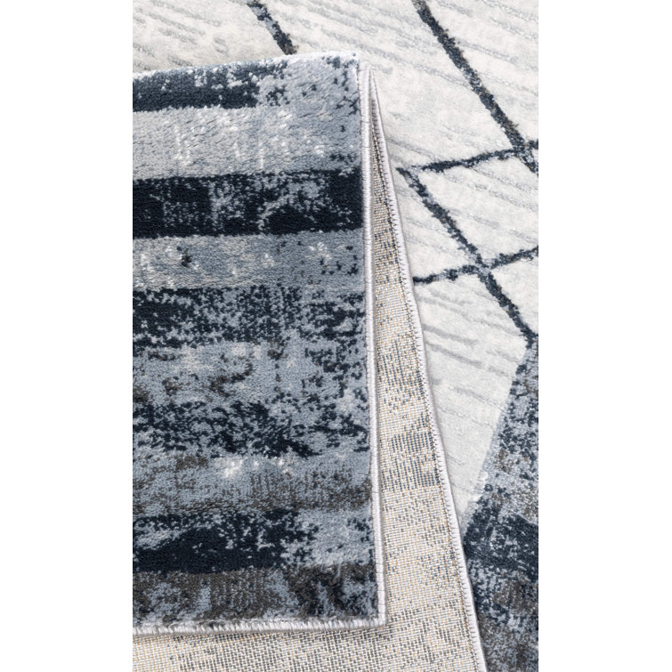 Gracie Oaks Abadou Grey/White Rug Wayfair.co.uk